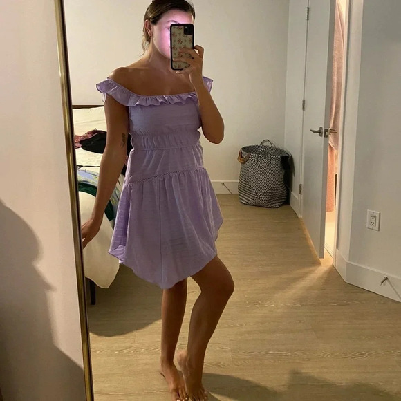 Women's Ruffle Tiered Skater Dress | Wild Fable | Target | Lavender | Size M - Picture 4 of 12